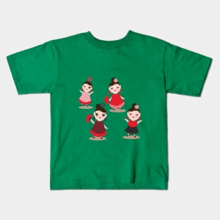 Spanish Flamenco Dancer (11) Kids T-Shirt